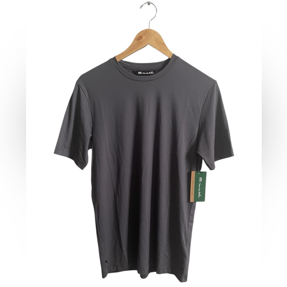 Travis Mathew The Crew Tee T-Shirt S Grey Pinstripe The Eco Collection 1MX382